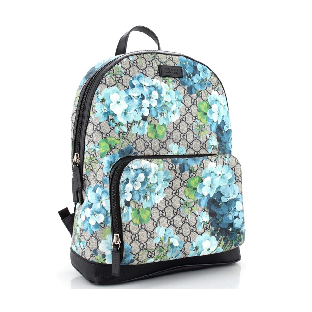 Gucci Blue Floral GG Canvas Backpack